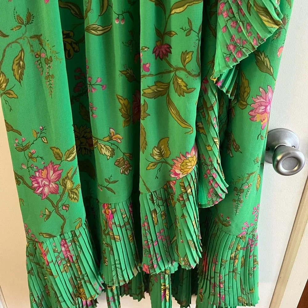 Anthropologie Ruffle-Sleeve Floral-Wrap Midi Dress - Picture 7 of 11